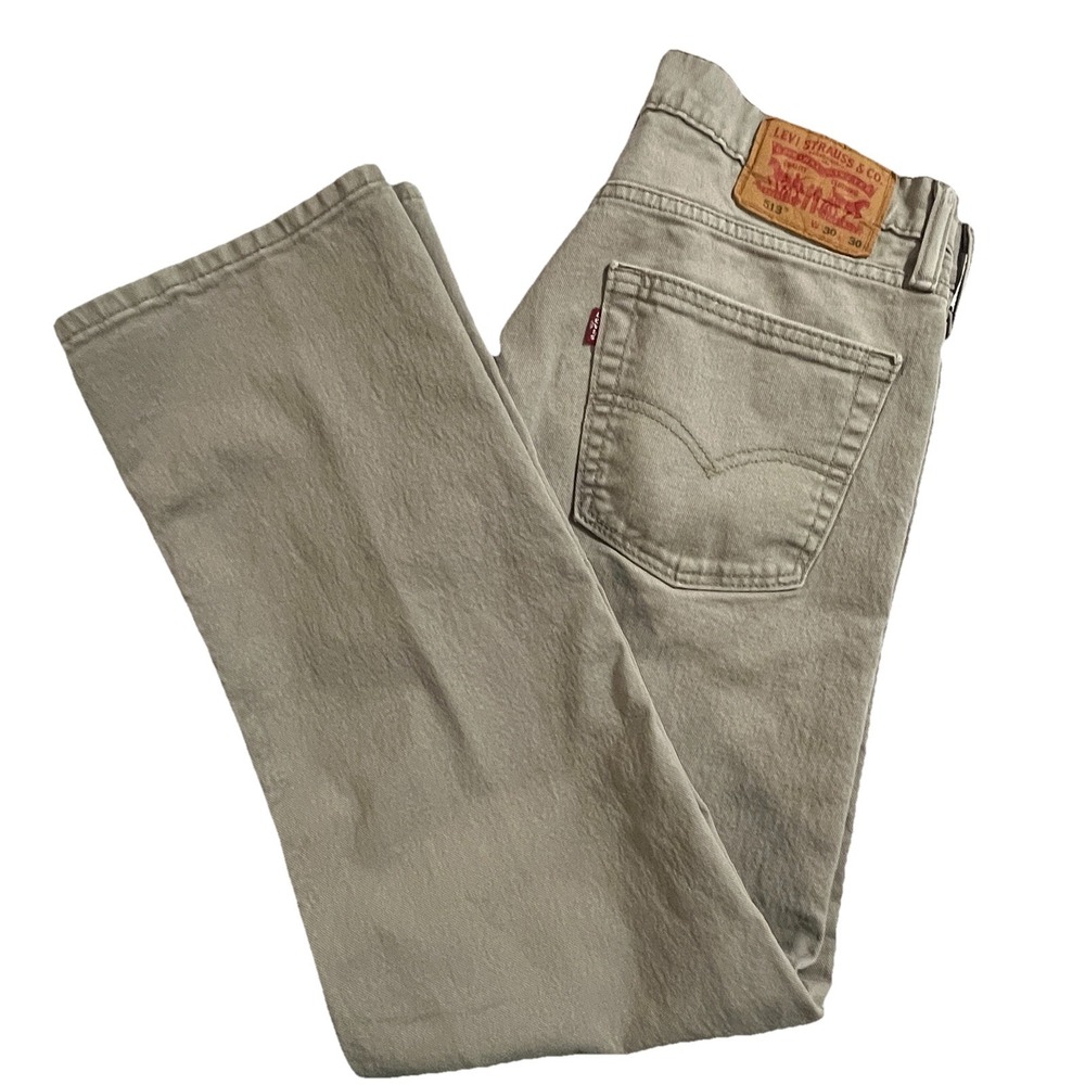 Levis 513 Mens Slim Straight Jeans Tan Khaki 08513-0337 Size 30x30